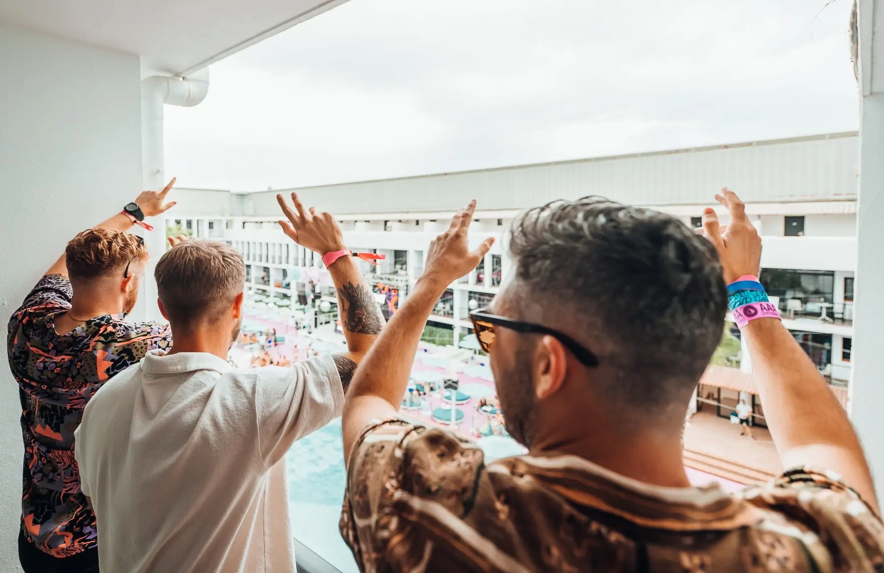 Ibiza Rocks Room Plus | Men Boy Male Group on Balcony