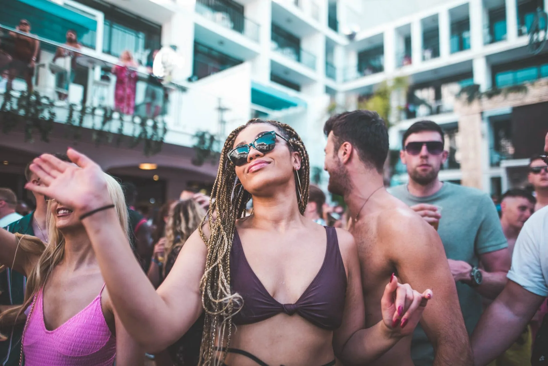 Girl on dacenfloor at Applebum Pool Party Ibiza Rocks