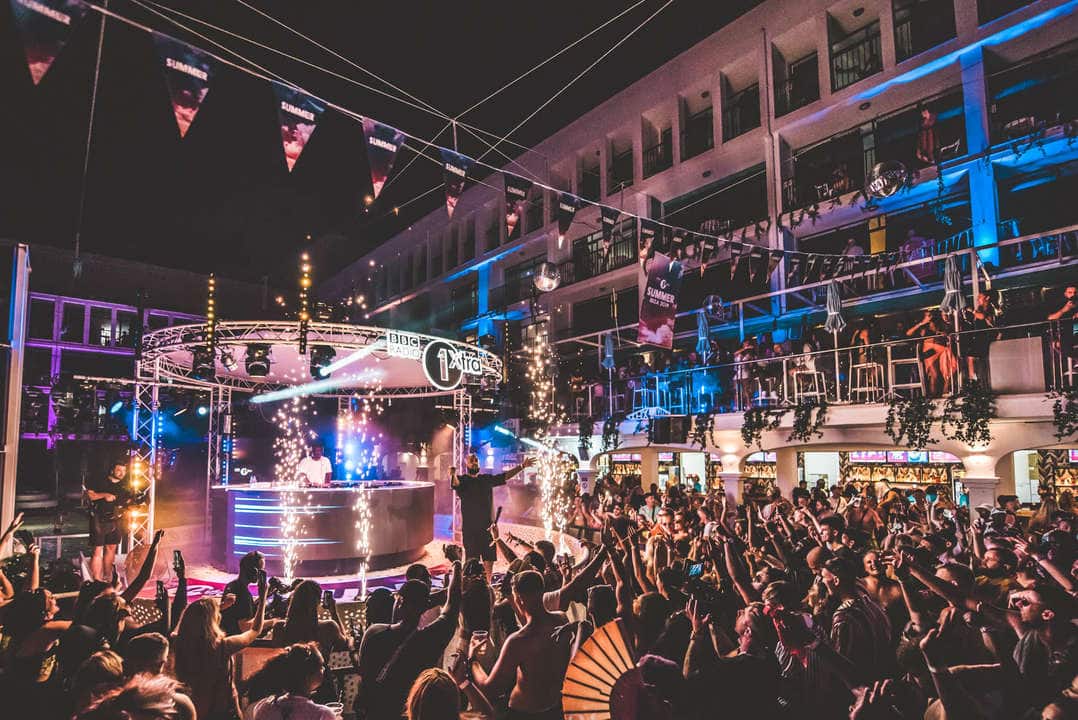 1Xtra stage at Ibiza Rocks lit up