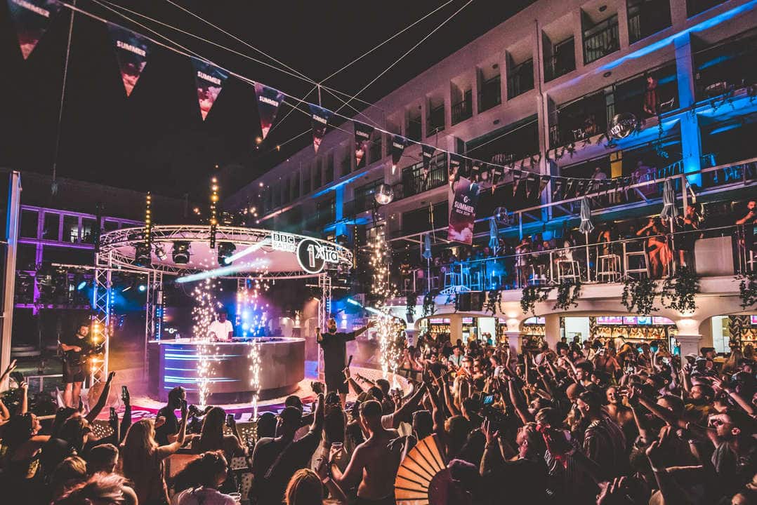 1Xtra stage at Ibiza Rocks lit up