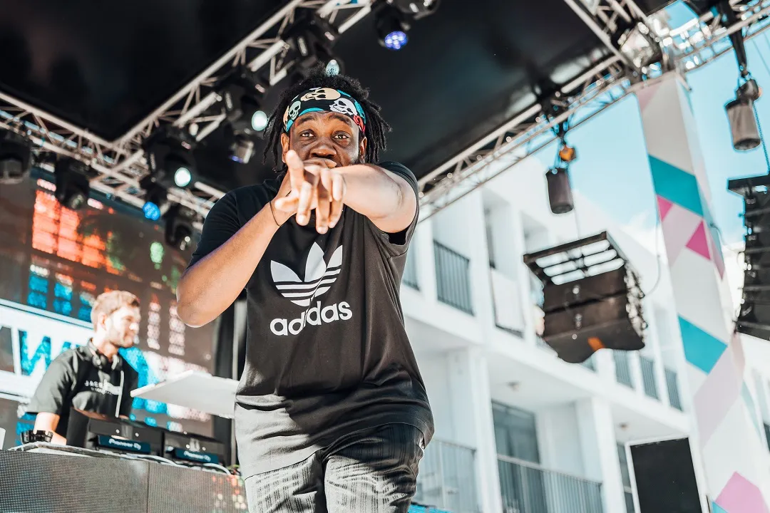 Missin Lync on stage at Nathan Dawe Ibiza Rocks Opening Party 2022