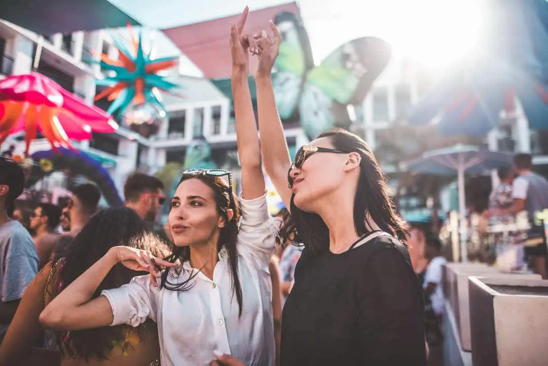 crowd at cuckoo land ibiza dancing