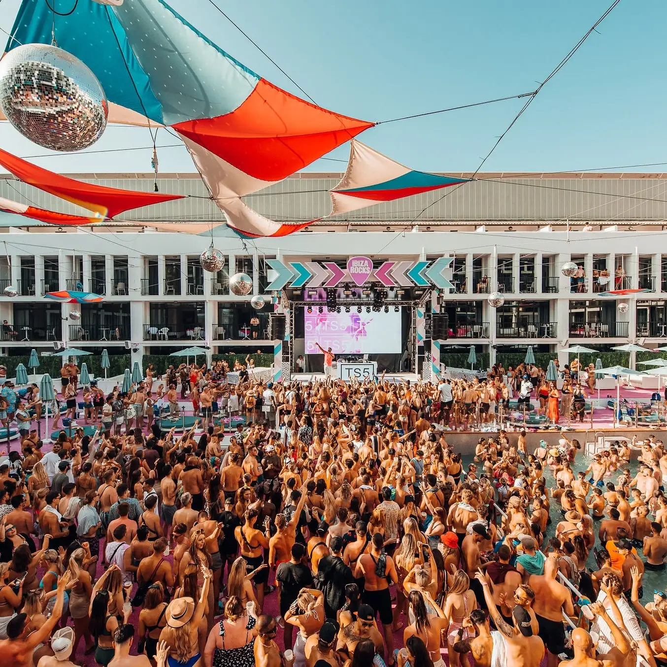 Website Carousel | View from VIP Balcony of Craig David TS5 Pool Party at Ibiza Rocks Hotel 2022