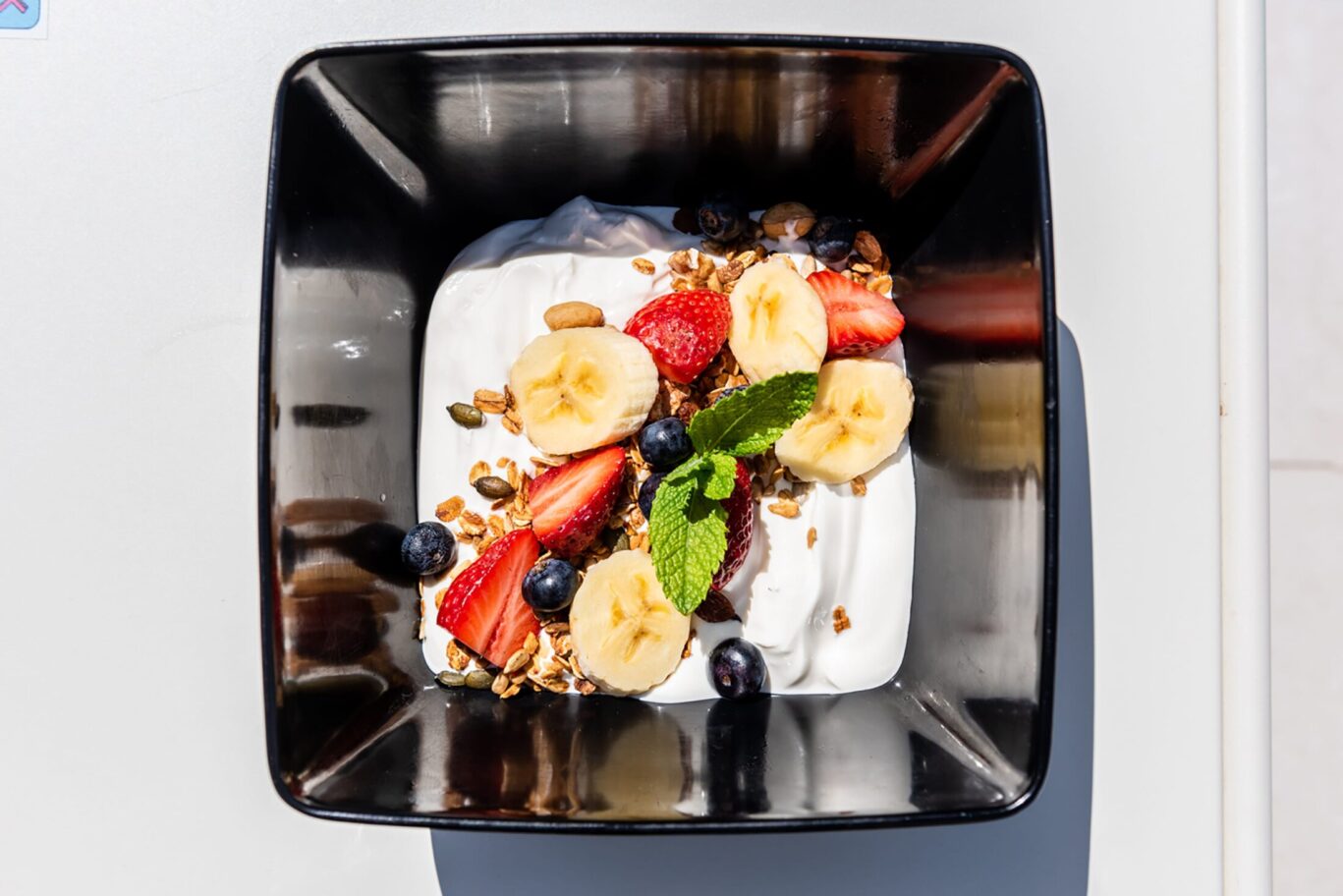 fresh fruit acai breakfast bowl food at the chill out pool