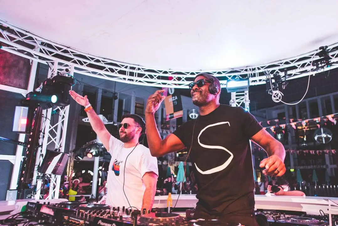 idris elba and danny howard at bbc radio 1 ibiza rocks