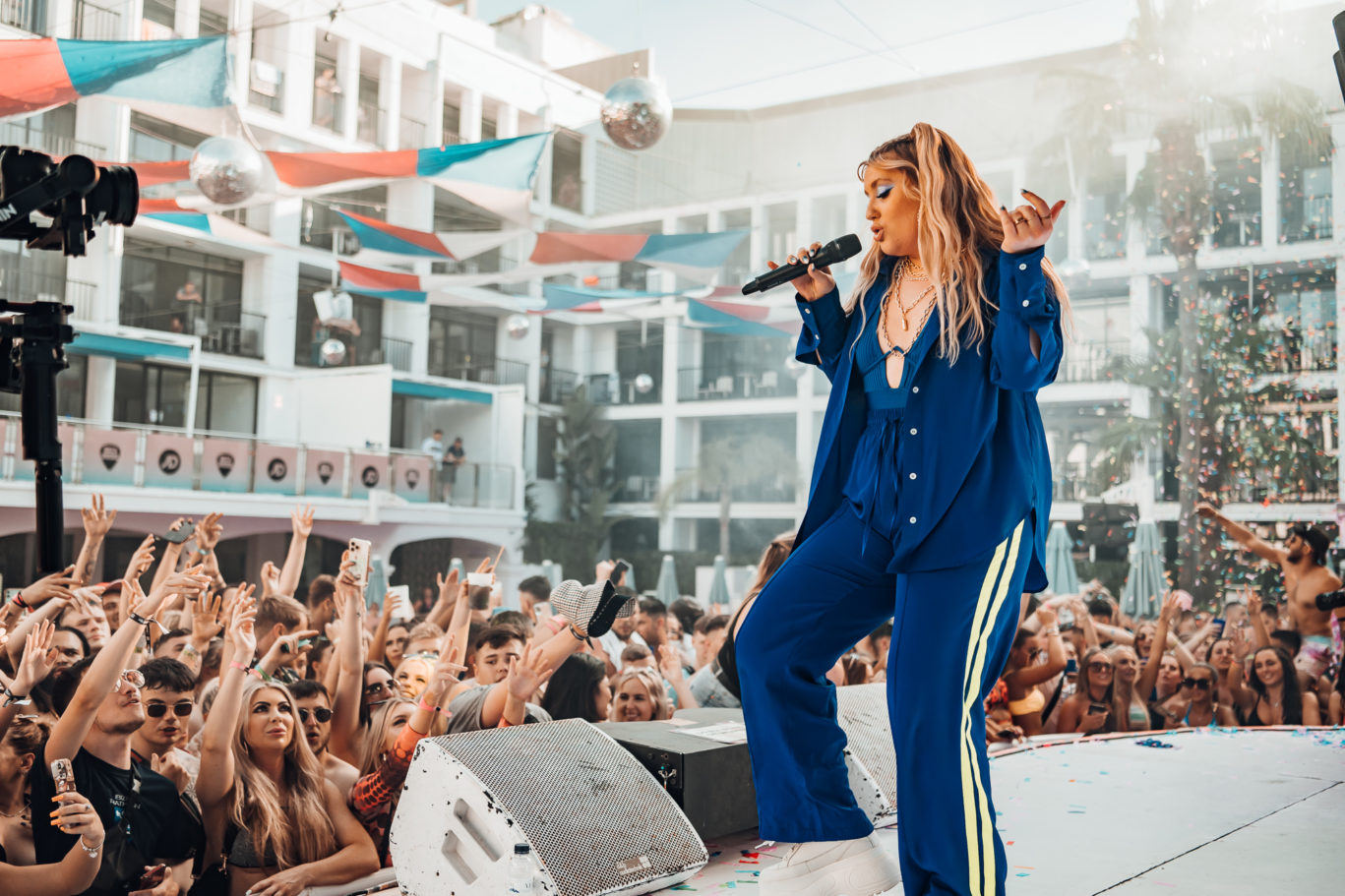 Ella Henderson Singing at Nathan Dawe Pool Party at Ibiza Rocks Hotel