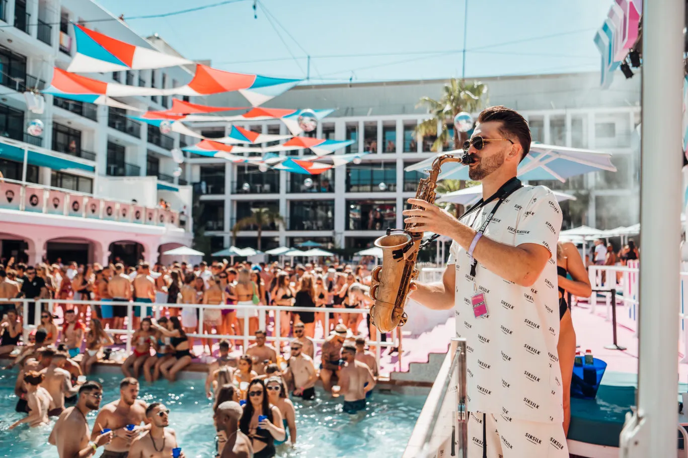 Matt Sax at Nathan Dawe Pool Party Ibiza Rocks Hotel