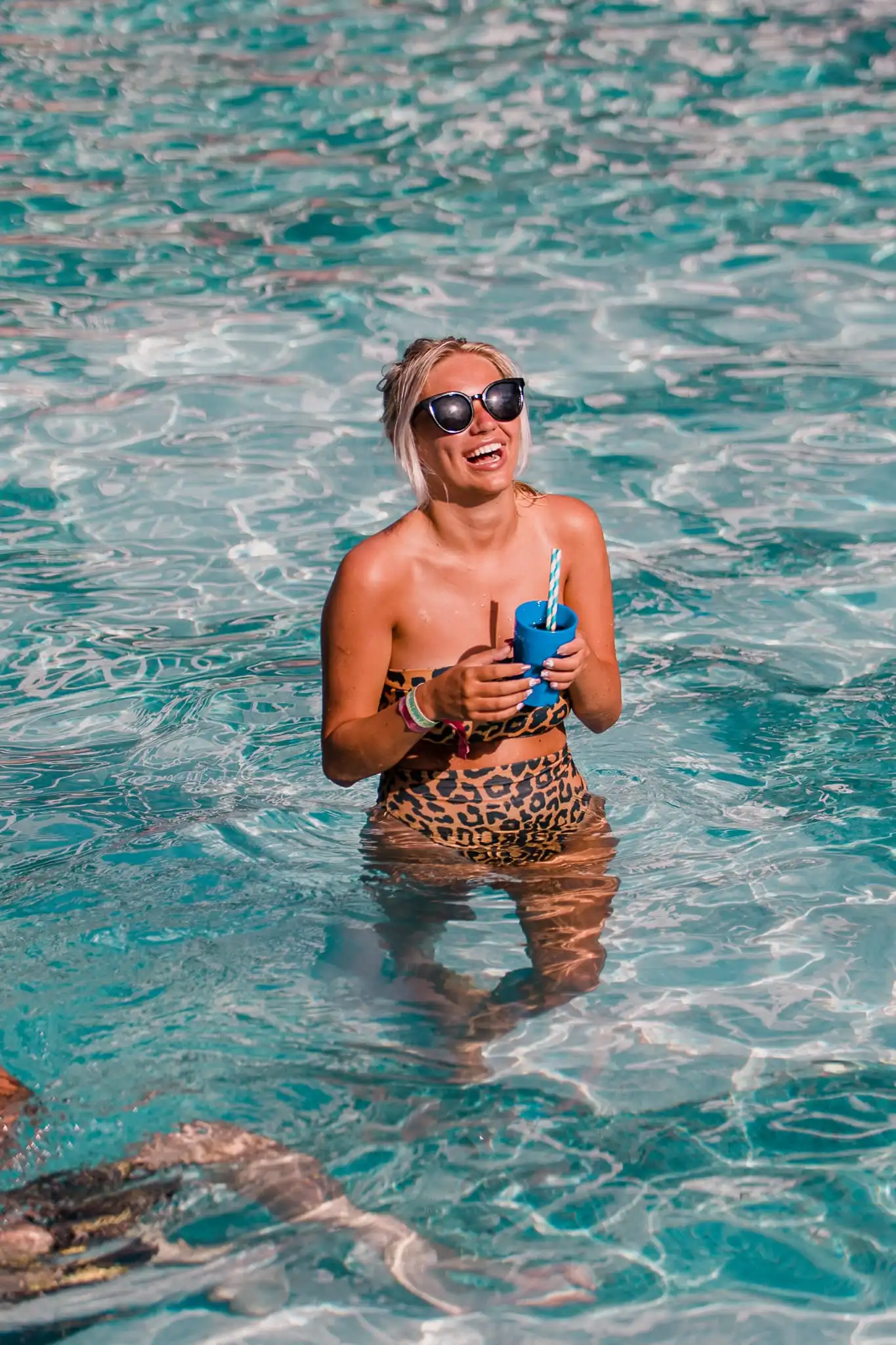 Ibiza Rocks Poolside Session Girl in Pool