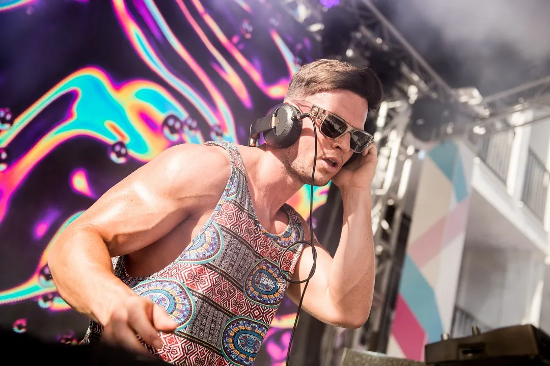 Joel Corry on stage at Ibiza Rocks Pool Party 2022