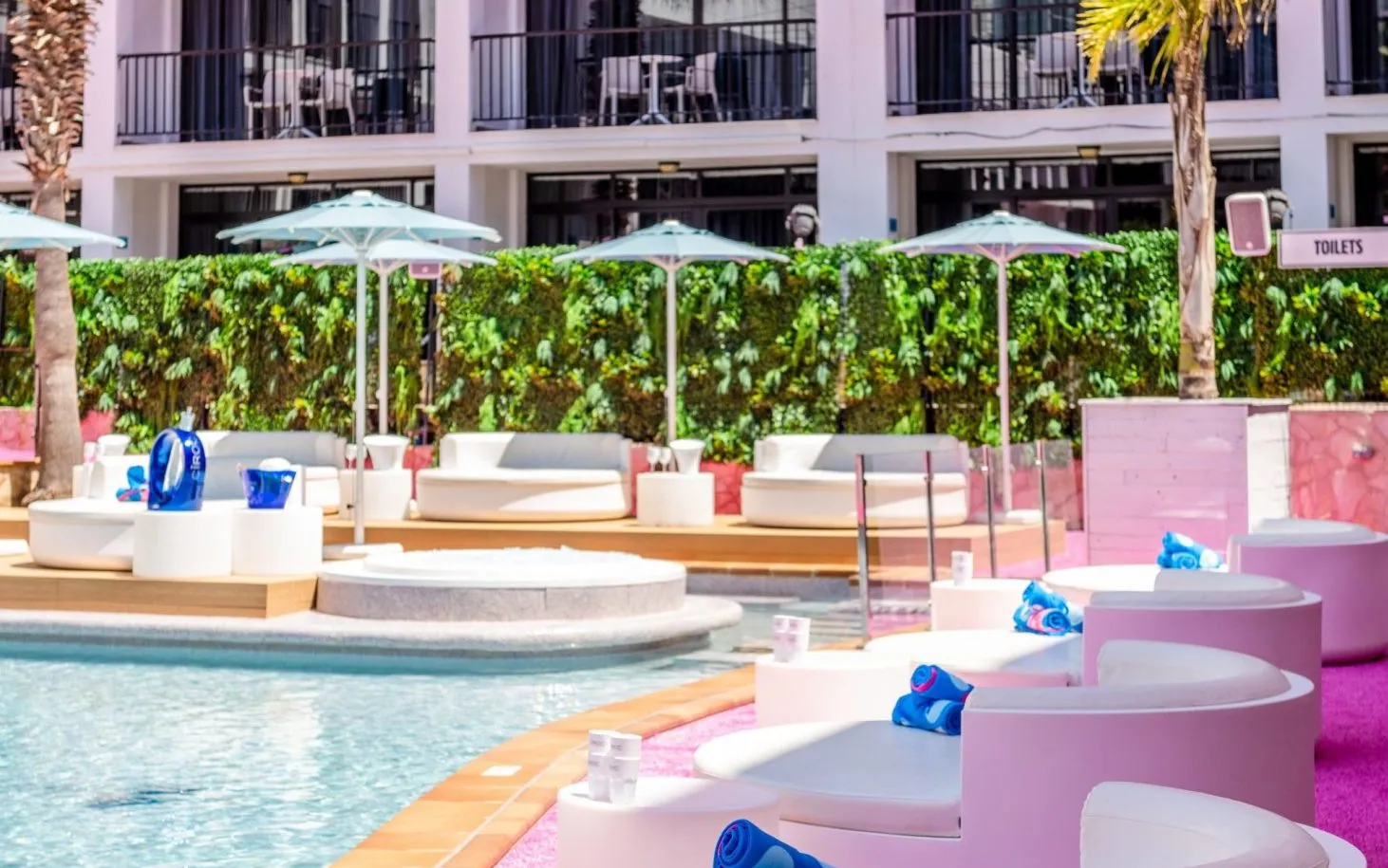 vip poolside beds ibiza rocks hotel