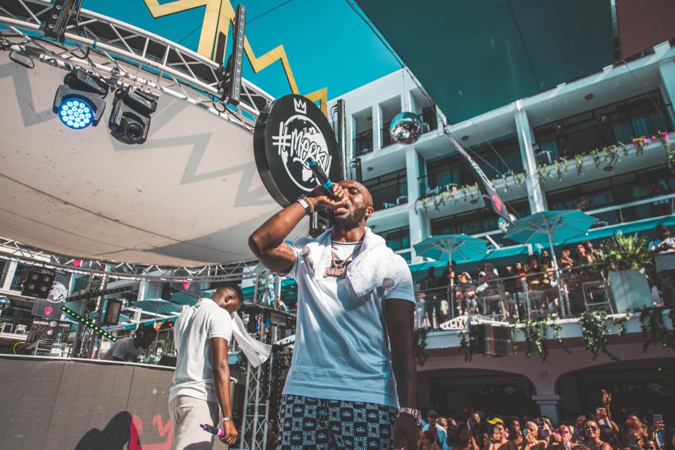 Headie One Fire in the Pool Party Ibiza Rocks 2023