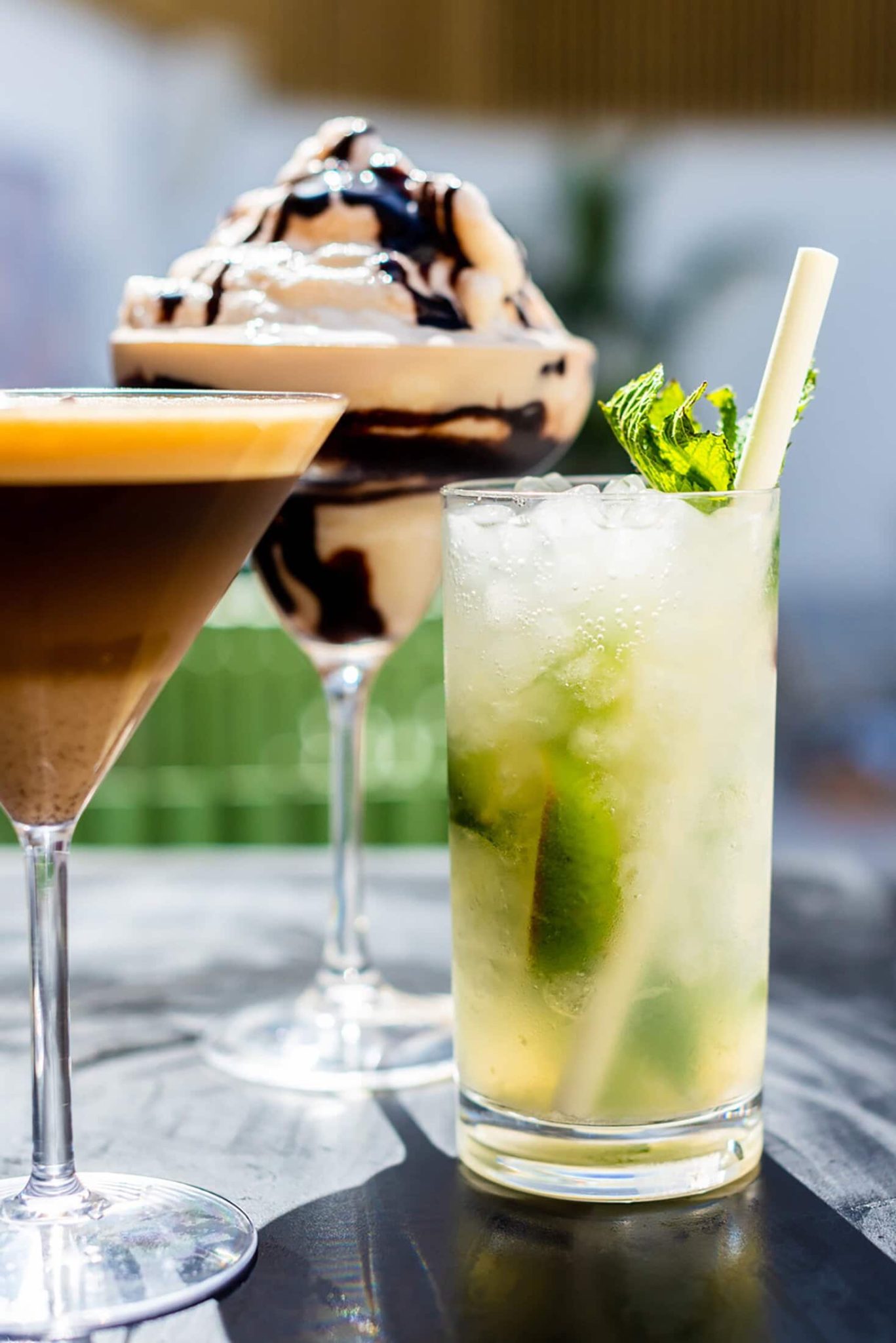 Mojito-Espresso-Martini-and-Frozen-Black-irish-at-Ibiza-Rocks-Chill-Pool